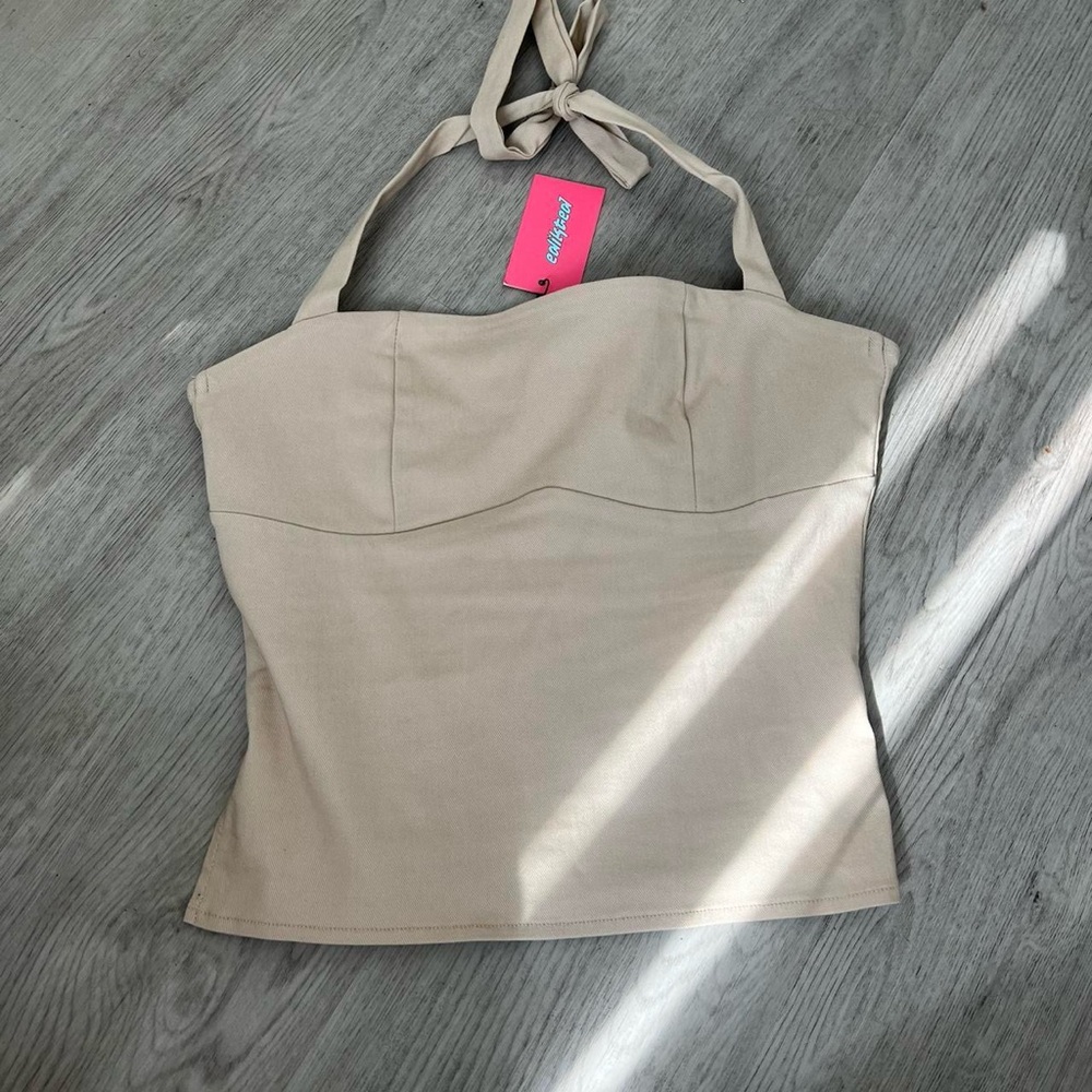 edikted dara beige halter top